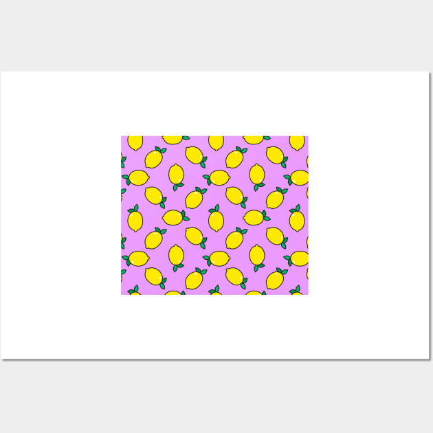 Lemon Pattern Wall Art by timegraf